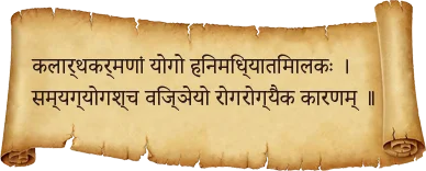 The yoga of art, wealth and action is the medium of death. Perfect yoga and ignorance are the only causes of disease and illness.